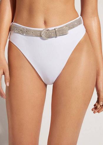 Calzedonia High Waist Dubai Ženske Donji Dio Bikinija Bijele | HR2768DN