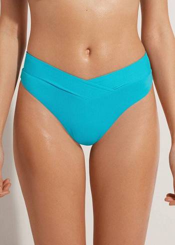 Calzedonia High-Waist V-Cut Brazilian Indonesia Ženske Donji Dio Bikinija Tirkizne | HR2727QZ