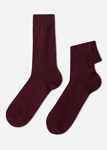 Calzedonia Lisle Thread Crew Muške Čarape Bordo | HR1382UT