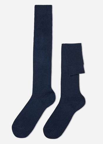 Calzedonia Long with Cashmere Muške Čarape Tamnoplave | HR1405RW