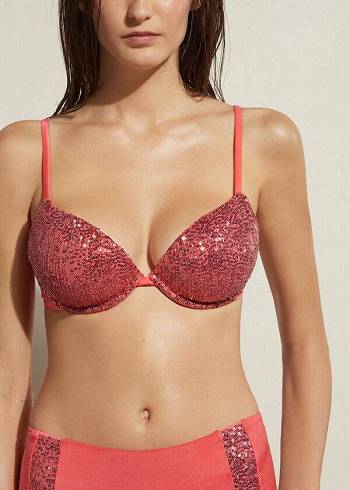 Calzedonia Podstavljena Push-Up Cannes Ženske Gornji Dio Bikinija Roze | HR2353NB