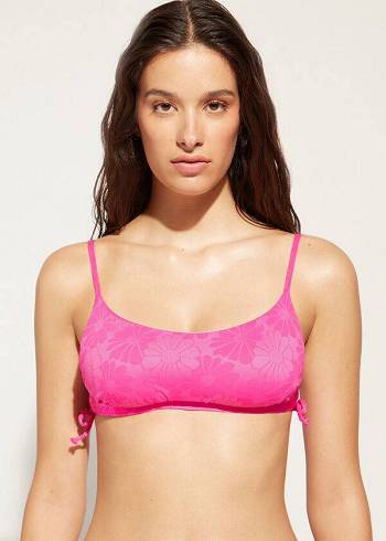 Calzedonia Podstavljena Tank-Stil Antibes Ženske Gornji Dio Bikinija Roze | HR2308VD