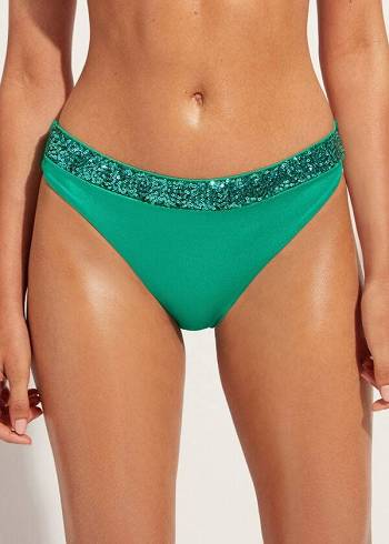 Calzedonia Sequined Cannes Ženske Donji Dio Bikinija Zelene | HR2655WY