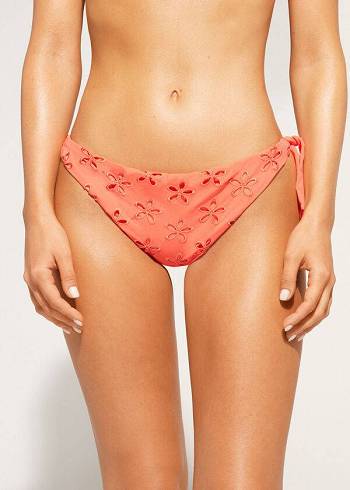 Calzedonia Side Tie Brazilian Corfù Ženske Donji Dio Bikinija Koraljne Narančaste | HR2633YU