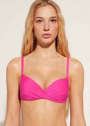 Calzedonia Soft Graduated Super Podstavljena Push-up Indonesia Eco Ženske Gornji Dio Bikinija Roze | HR2228XF