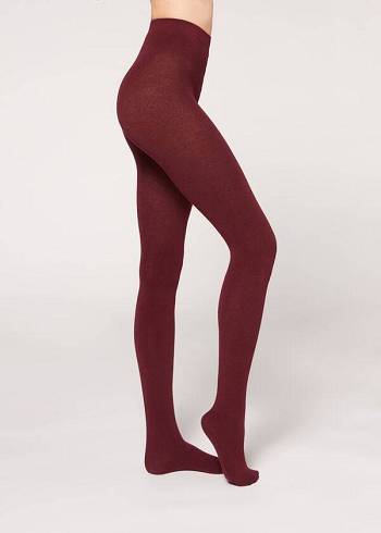 Calzedonia Soft Modal and Cashmere Blend Opaque Ženske Hulahopke Bordo | HR3132RW