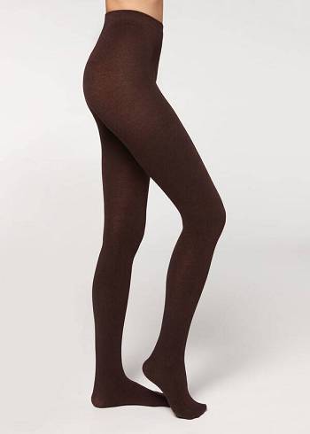 Calzedonia Soft Modal and Cashmere Blend Opaque Ženske Hulahopke Kafe | HR3133EX