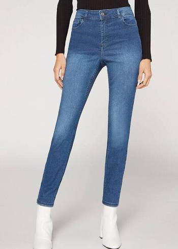 Calzedonia Super Flex Denim High Waist Superskinny Ženske Traperice Plave | HR1576LH