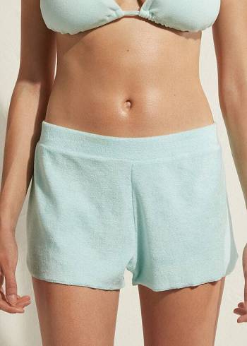 Calzedonia Terrycloth Shorts Ženske Cover Ups Plave | HR2042JJ