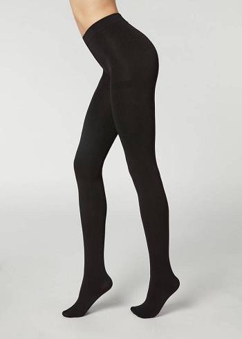 Calzedonia Thermal Super Opaque Ženske Hulahopke Crne | HR3121GL