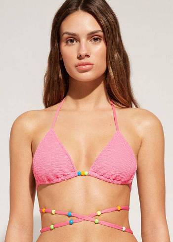 Calzedonia Triangle String Tie San Diego Ženske Gornji Dio Bikinija Roze | HR2129MA