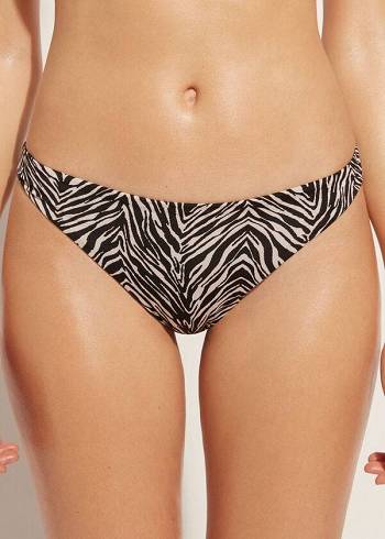 Calzedonia Zebra Nairobi Ženske Donji Dio Bikinija Crne | HR2530RW