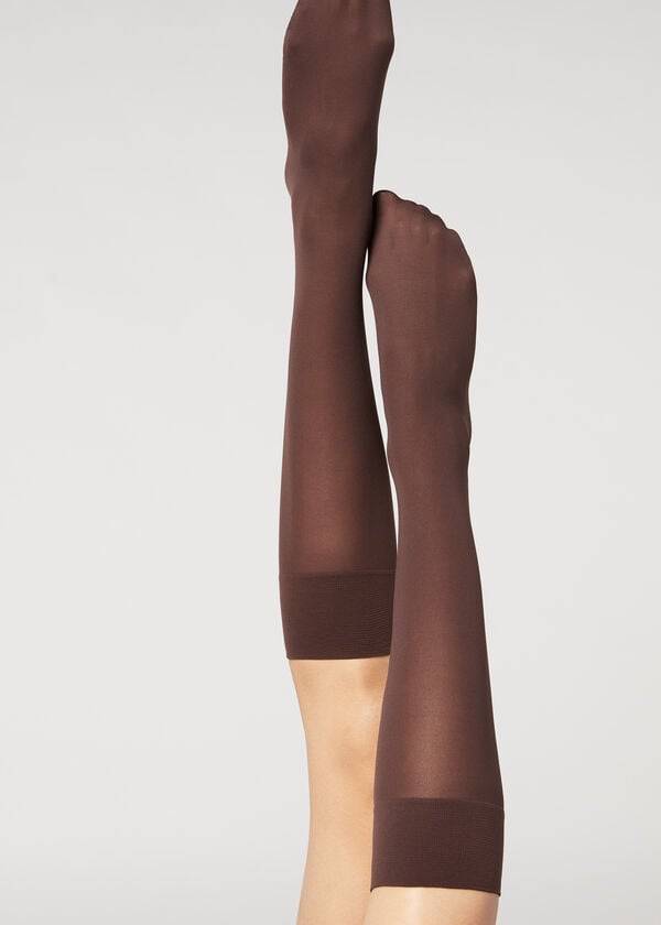 Calzedonia 30 Denier Semi Opaque Microfiber Knee-Highs Long Ženske Čarape Kafe | HR1959SO