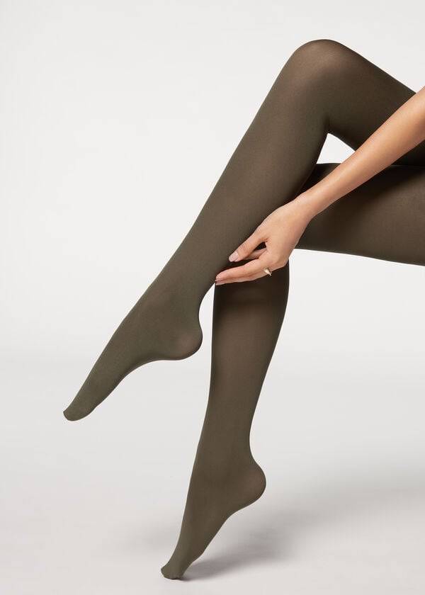 Calzedonia 50 Denier Total Comfort Soft Touch Opaque Ženske Hulahopke Maslinasto Zelene Zelene | HR3166FM