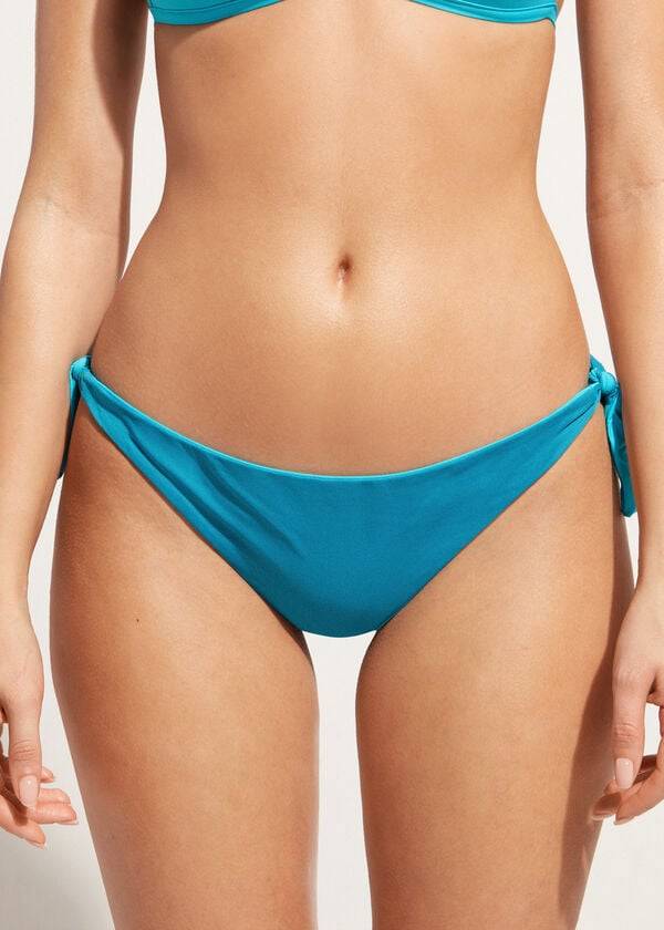 Calzedonia Bow Brazilian Indonesia Eco Ženske Donji Dio Bikinija Tirkizne | HR2889UT