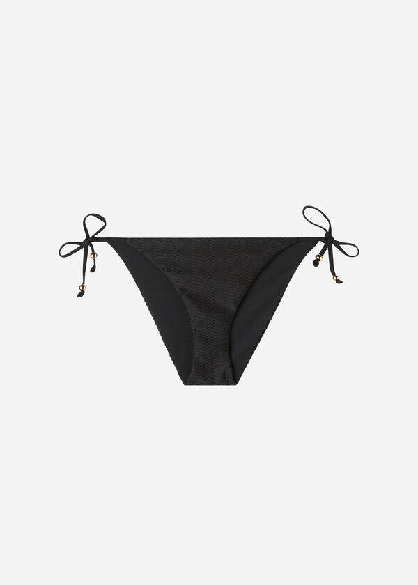 Calzedonia Chevron String Casablanca Ženske Donji Dio Bikinija Crne | HR2835HK