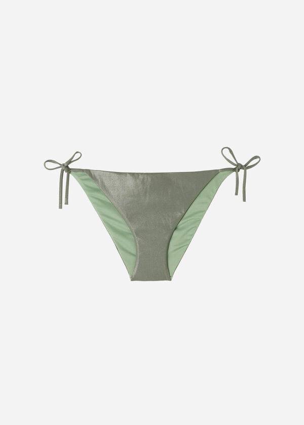 Calzedonia Coated-Effect String Antigua Ženske Donji Dio Bikinija Zelene | HR2826NB