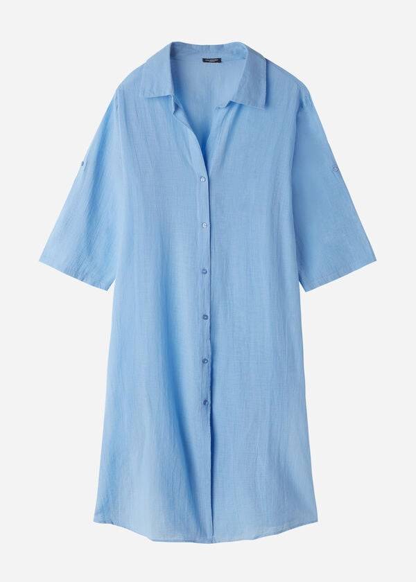 Calzedonia Cotton Maxi Shirt Ženske Cover Ups Plave | HR2122LH