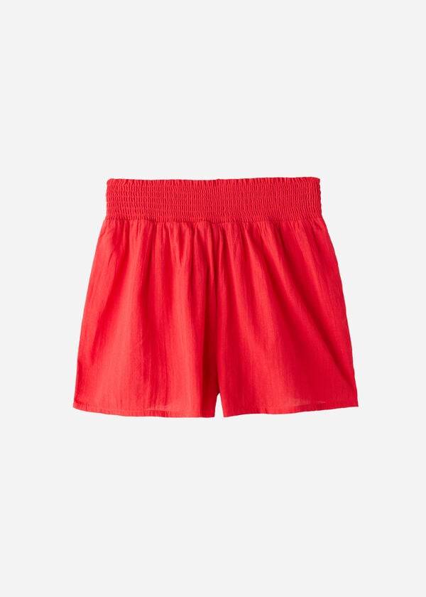 Calzedonia Cotton Shorts Sexy Ženske Cover Ups Crvene | HR2063SO