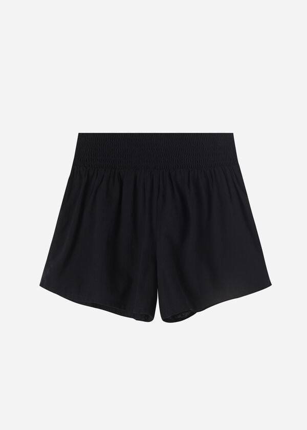 Calzedonia Cotton Shorts Ženske Cover Ups Crne | HR2066GL