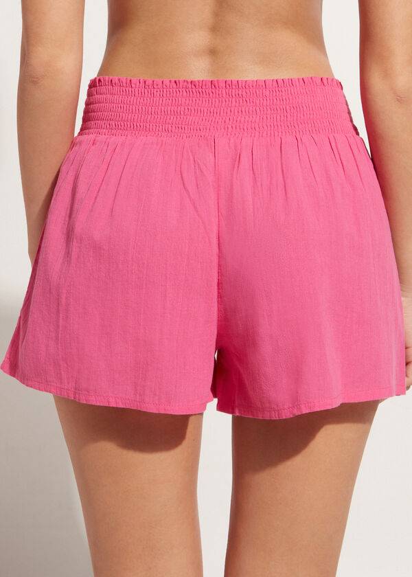 Calzedonia Cotton Shorts Ženske Cover Ups Roze | HR2068JJ