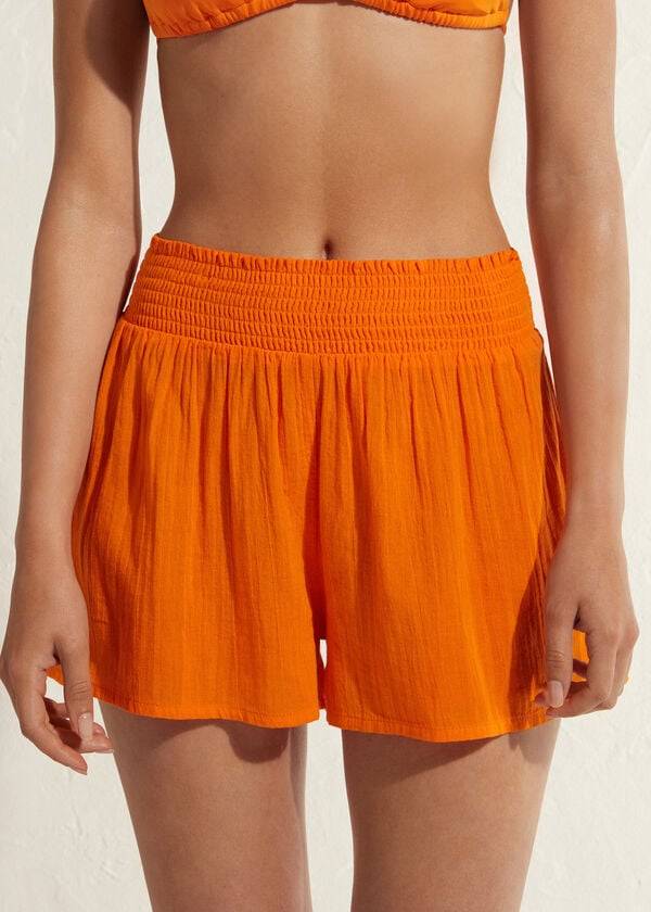 Calzedonia Cotton Shorts Ženske Cover Ups Narančaste | HR2070LH