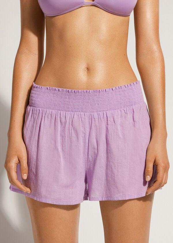 Calzedonia Cotton Shorts Ženske Cover Ups Ljubičaste | HR2071ZG