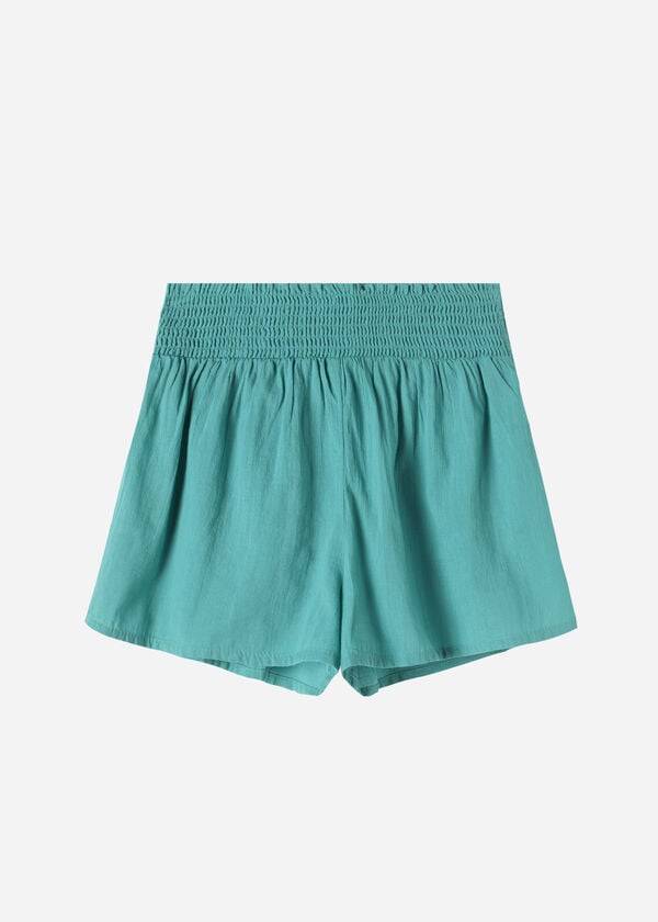 Calzedonia Cotton Shorts Ženske Cover Ups Tirkizne | HR2072XF