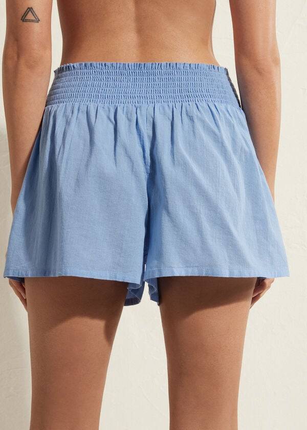 Calzedonia Cotton Shorts Ženske Cover Ups Plave | HR2073CE