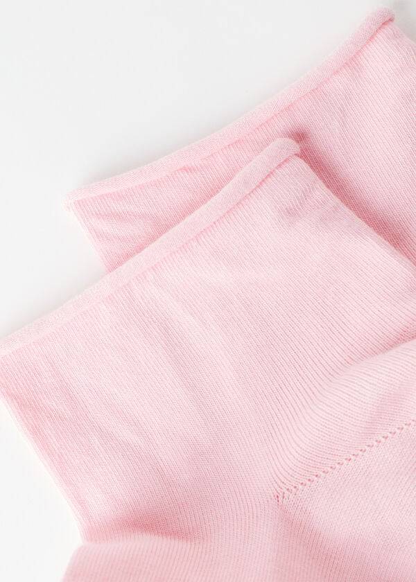 Calzedonia Cuffless Short in Cotton Ženske Čarape Roze | HR1797YU