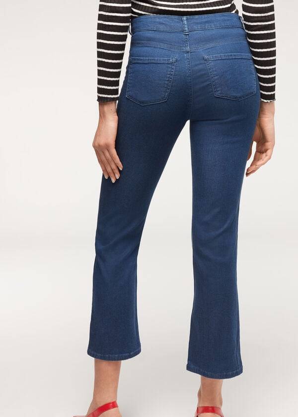 Calzedonia Eco Light Flared Cropped Denim Ženske Traperice Tamnoplave | HR1618OR