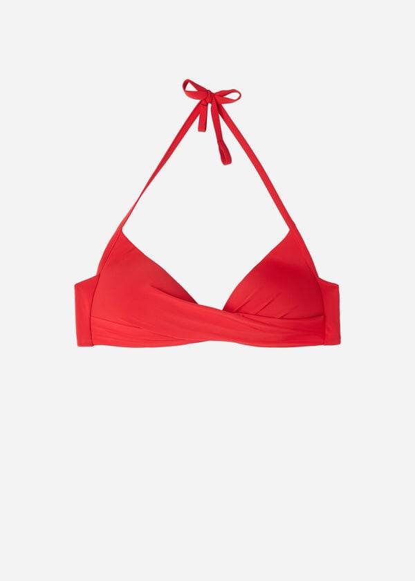 Calzedonia Graduated Soft Crisscross Podstavljena Triangle Indonesia Ženske Gornji Dio Bikinija Crvene | HR2432BC