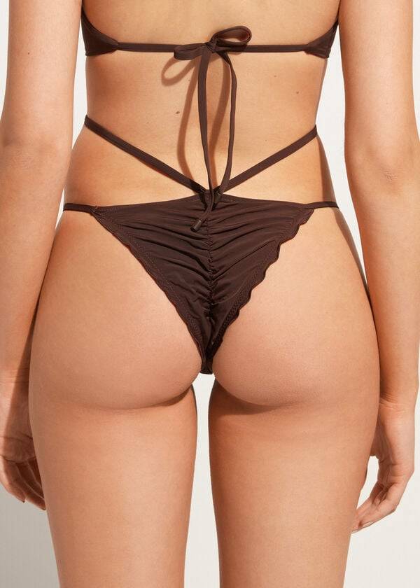 Calzedonia High-Cut Brazilian Islamorada Ženske Donji Dio Bikinija Kafe Smeđe | HR2751EX