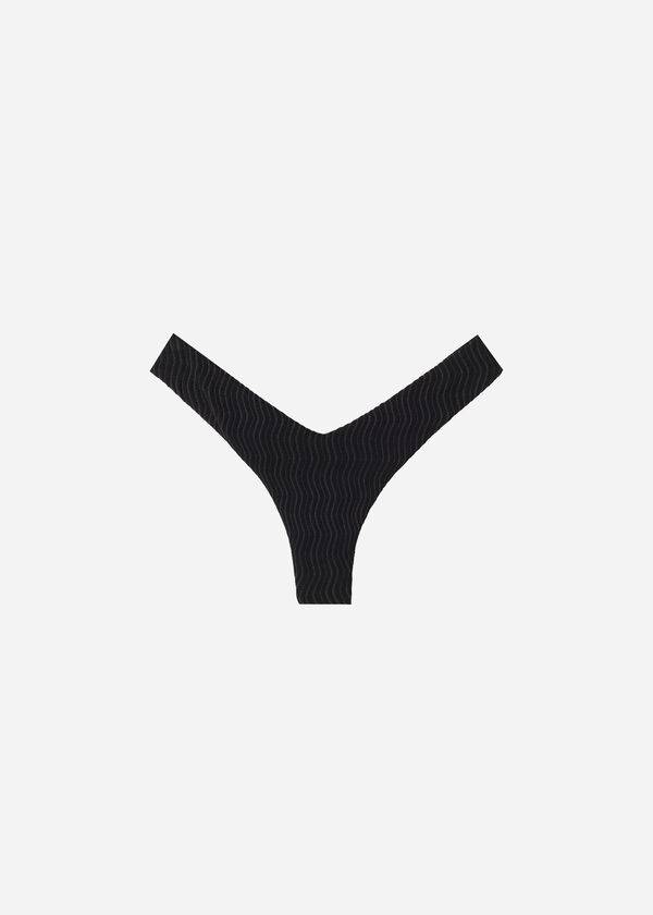 Calzedonia High-Cut Brazilian Mykonos Ženske Donji Dio Bikinija Crne | HR2743AP