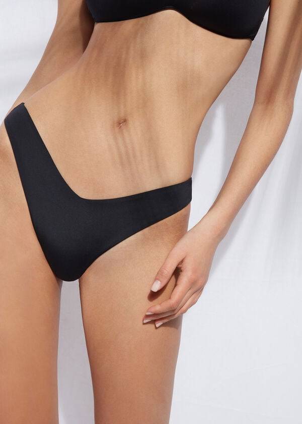 Calzedonia High Cut Indonesia Eco Ženske Donji Dio Bikinija Crne | HR2796EX