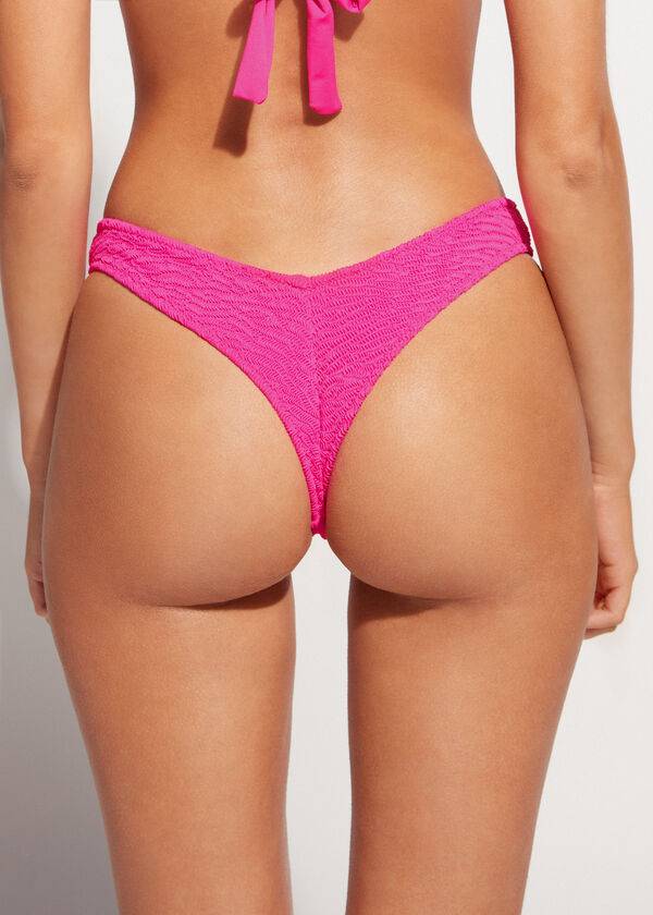 Calzedonia High Cut V-shaped Brazilian Miami Ženske Donji Dio Bikinija Roze | HR2792UT