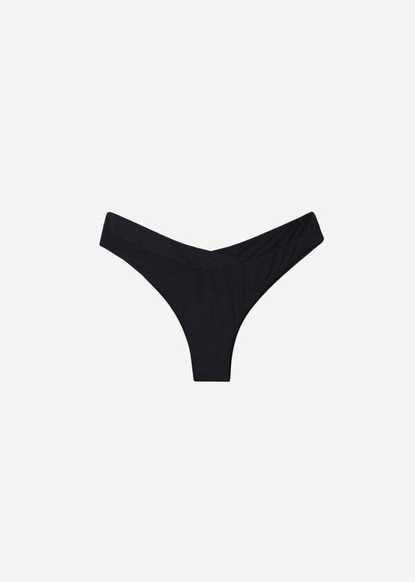 Calzedonia High-Waist V-Cut Brazilian Indonesia Ženske Donji Dio Bikinija Crne | HR2730BC