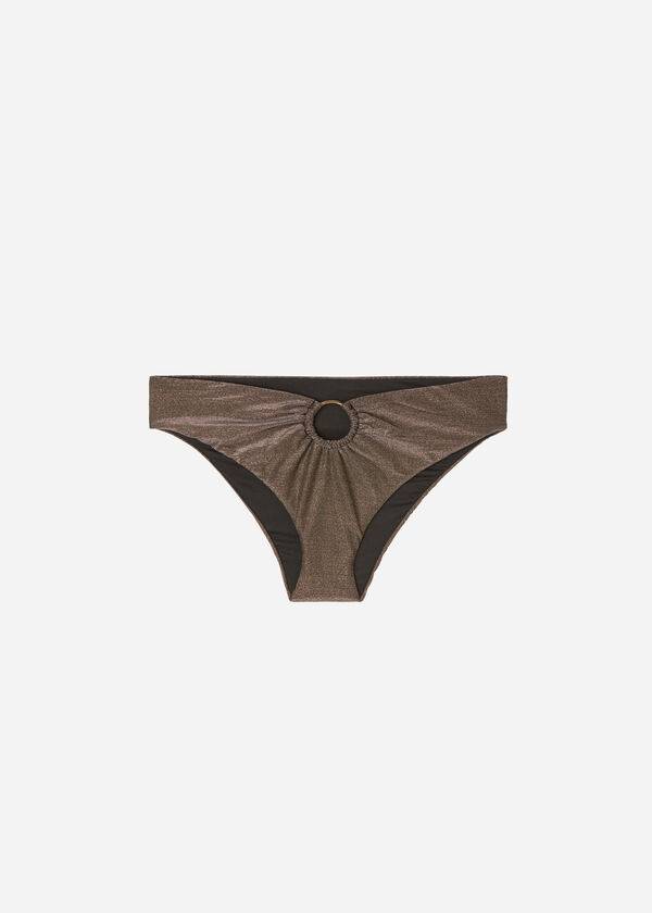 Calzedonia Lamé High Waist Hollywood Ženske Donji Dio Bikinija Crne | HR2704YU