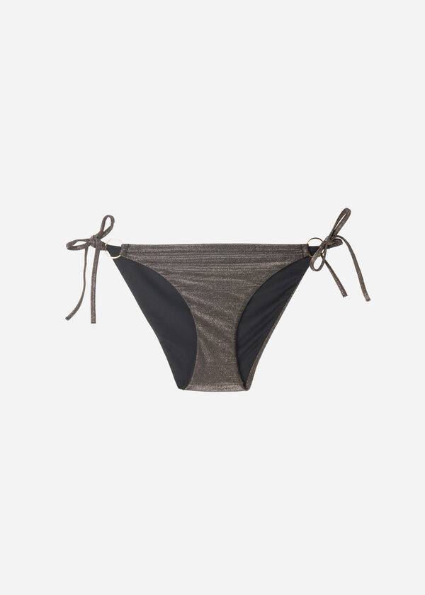 Calzedonia Lamé String Hollywood Ženske Donji Dio Bikinija Crne | HR2701OR