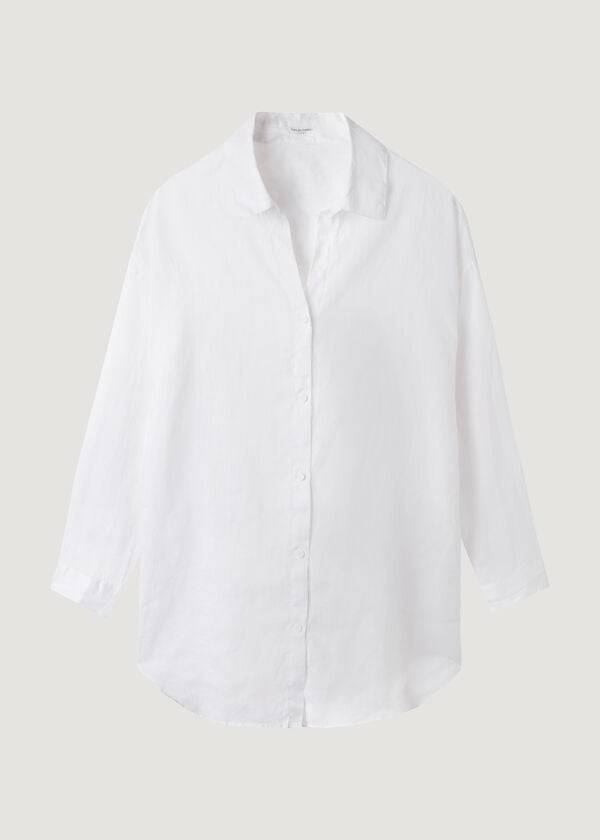 Calzedonia Linen Shirt Ženske Cover Ups Bijele | HR2098XF