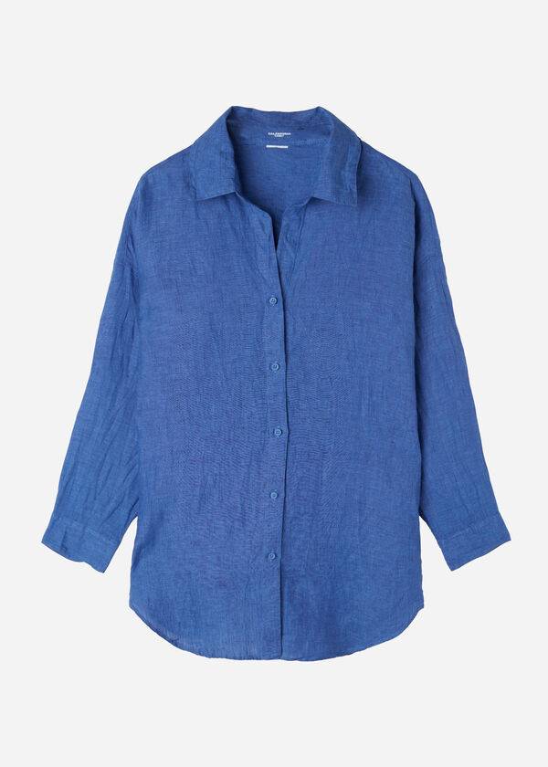 Calzedonia Linen Shirt Ženske Cover Ups Plave | HR2100VD