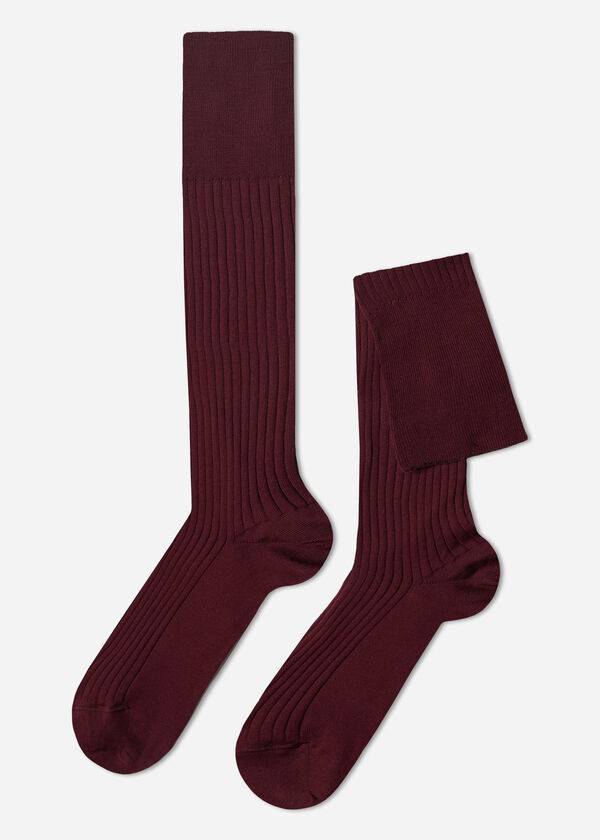 Calzedonia Lisle Thread Rebrasti Long Muške Čarape Bordo | HR1438AP