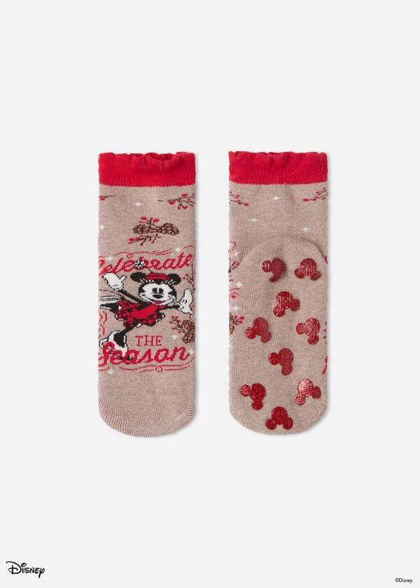 Calzedonia Non-slip Disney Minnie Mouse Christmas Short Dječje Čarape Smeđe | HR1000MA