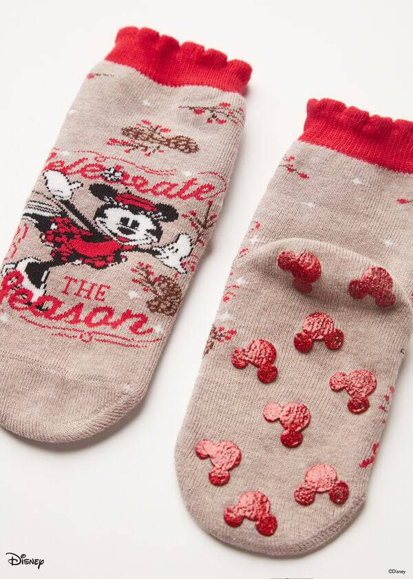 Calzedonia Non-slip Disney Minnie Mouse Christmas Short Dječje Čarape Smeđe | HR1000MA