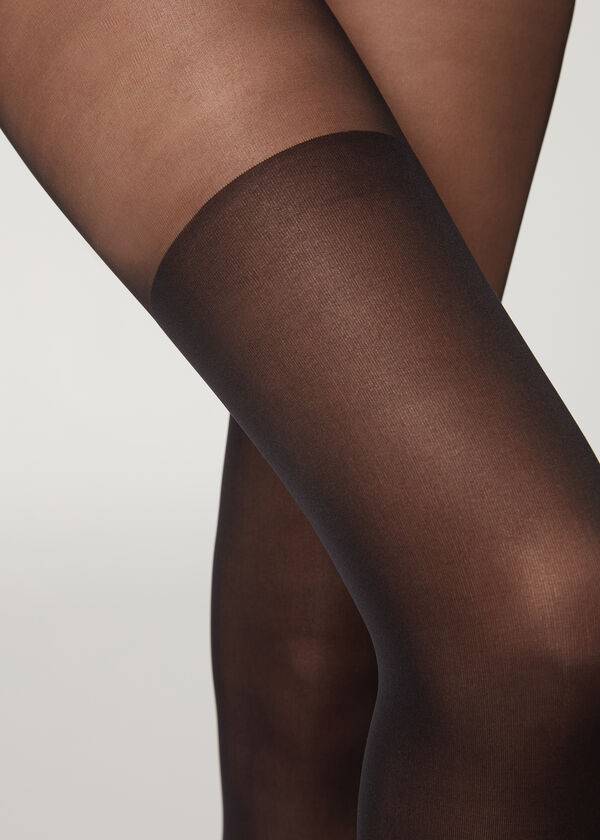 Calzedonia Over-The-Knee Sheer Ženske Hulahopke Crne | HR2966QZ