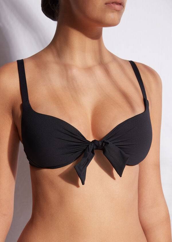 Calzedonia Patrizia Indonesia Push-Up Ženske Gornji Dio Bikinija Crne | HR2253ZG