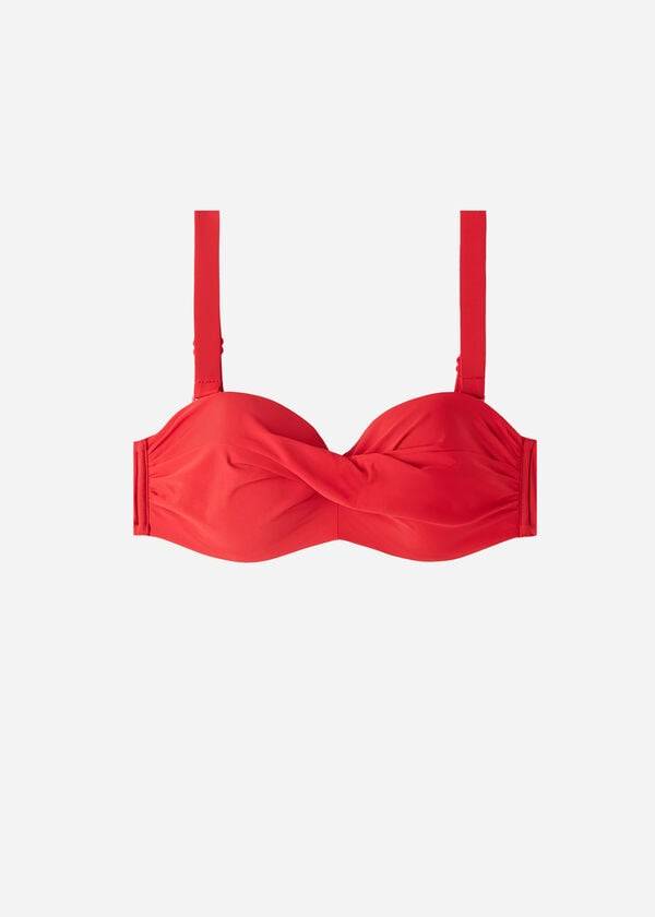 Calzedonia Podstavljena Bandeau Indonesia Strapless Ženske Gornji Dio Bikinija Crvene | HR2379NB