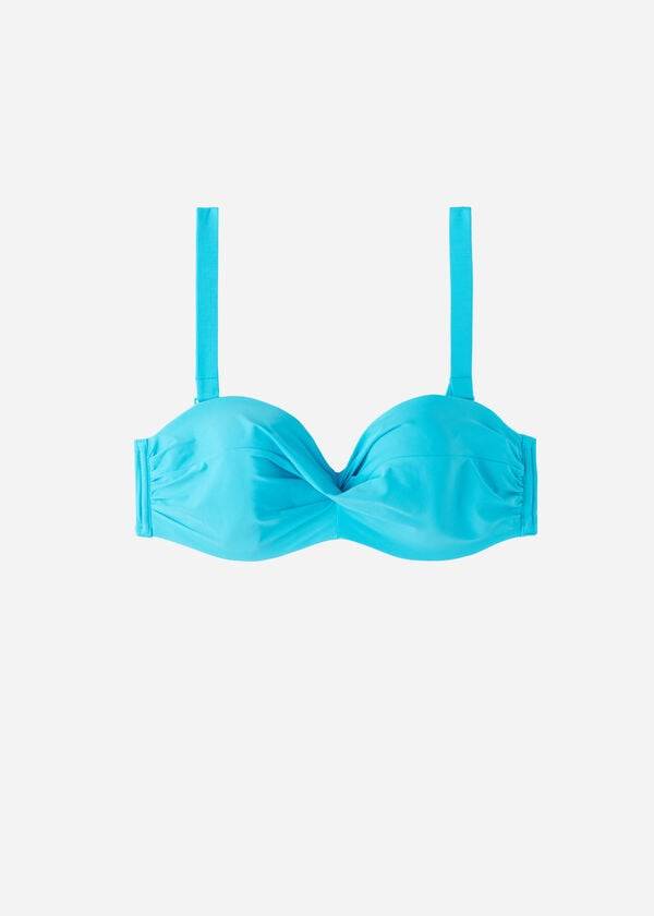 Calzedonia Podstavljena Bandeau Indonesia Strapless Ženske Gornji Dio Bikinija Tirkizne | HR2380BC