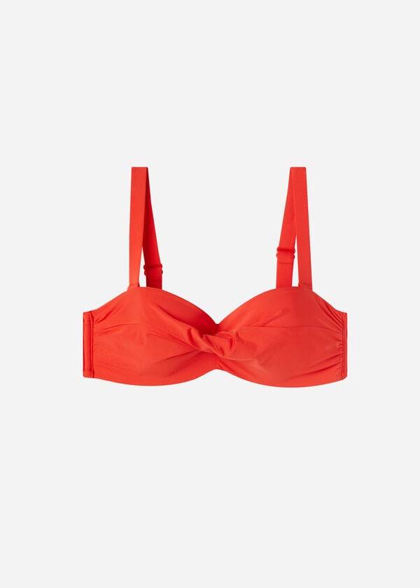 Calzedonia Podstavljena Bandeau Indonesia Ženske Gornji Dio Bikinija Crvene | HR2400RW