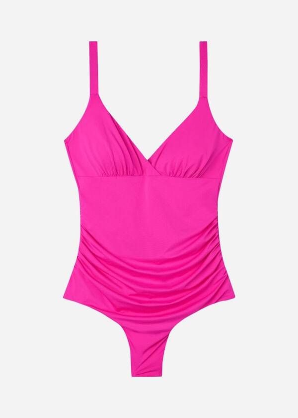 Calzedonia Podstavljena One-Piece Shaping-Effect Indonesia Eco Ženske Kupaći Kostimi Roze | HR1997BC